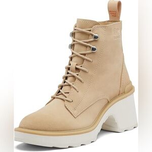 Sorel Women Ceramic / Chalk Hi-Line Heel Lace Waterproof Boots SZ 7.5‎ $200